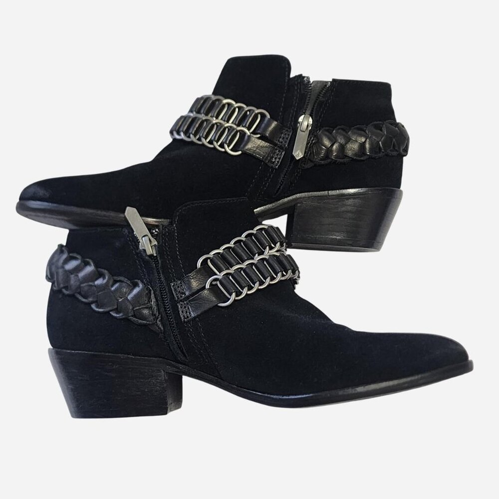 Sam Edelman Black Suede Posey Ankle Booties - size 7m